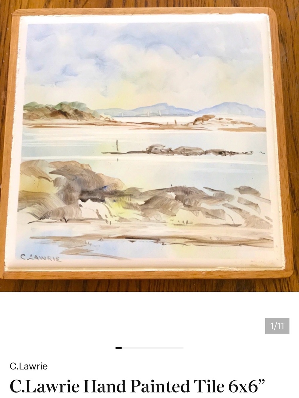 C.Lawrie Hand Painted Tile 6x6” - Picture 2 of 13